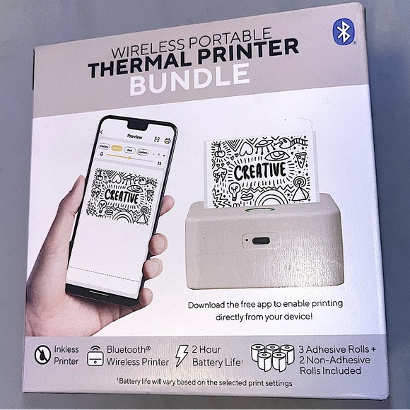 Wireless Portable Thermal Printer Bundle~ BRAND NEW! - Picture 1 of 3